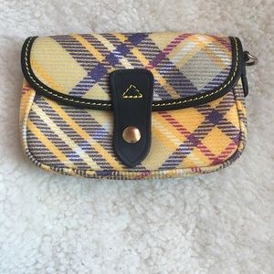 Dooney And Bourke Yellow Plaid Wristlet